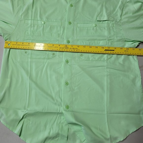 Outdoor by Hilton New Men's Size Small Button Shirt Green Long Sleeve Comfy Top - Picture 12 of 13